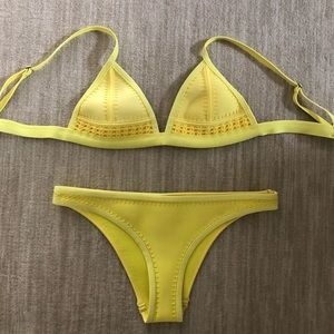 neon yellow triangl bikini